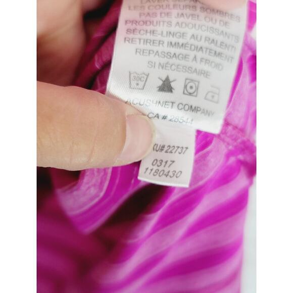 FOOTJOY STRIPED OMBRE PINK SHORT SLEEVE POLO, SZ MEDIUM - Picture 8 of 15